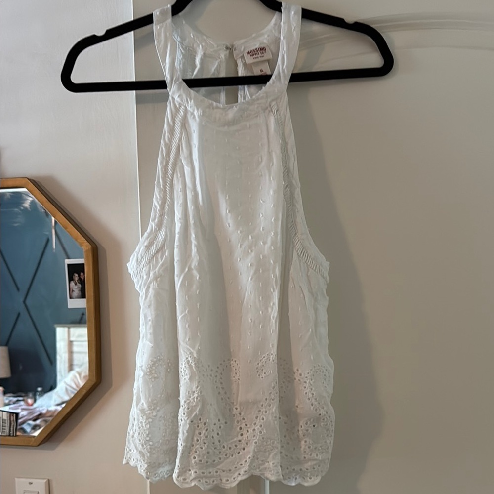 White Eyelet Tank Top